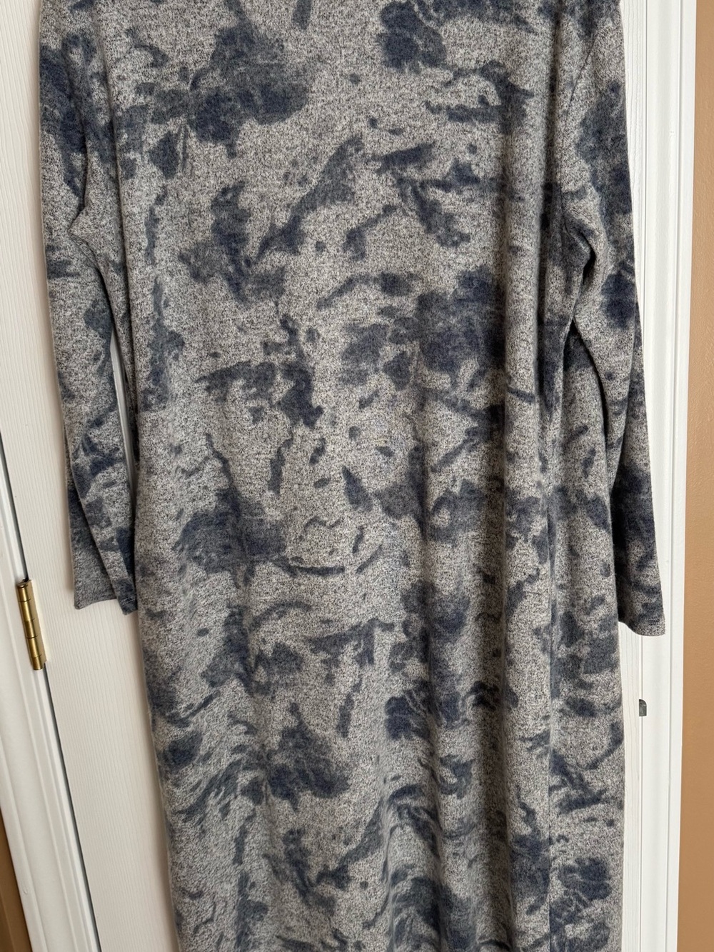 VENUS Gray and Navy Marbled Long Sleeve Sweater Dress